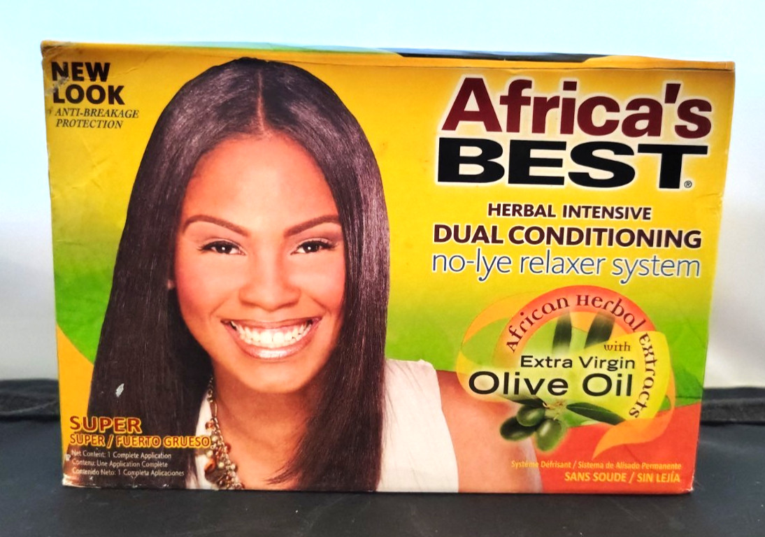 Africa’s Best /No-Lye Relaxer Kit, Dual conditioning, Herbal Intensive, Superior