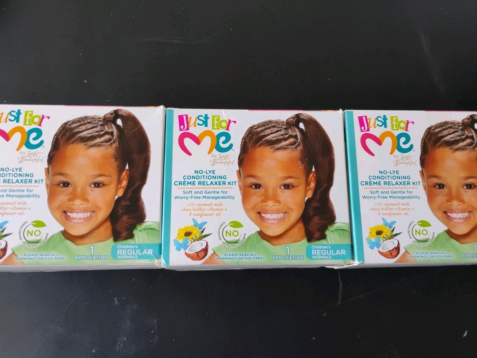 Just For Me Children’s No Lye Conditioner Creme Relaxer Kit-Regular (lot of 3)