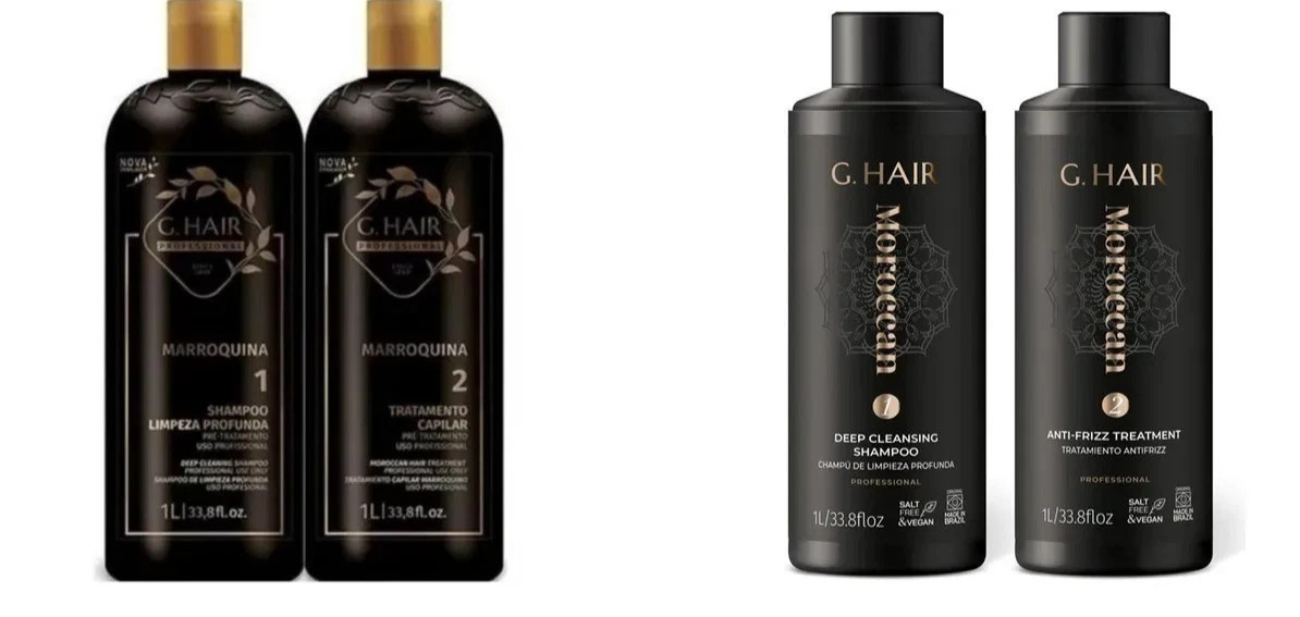 G-Hair Moroccan Treatment 2x1L (33.8oz) Kit – Brazilian Keratin Smoothing Brush