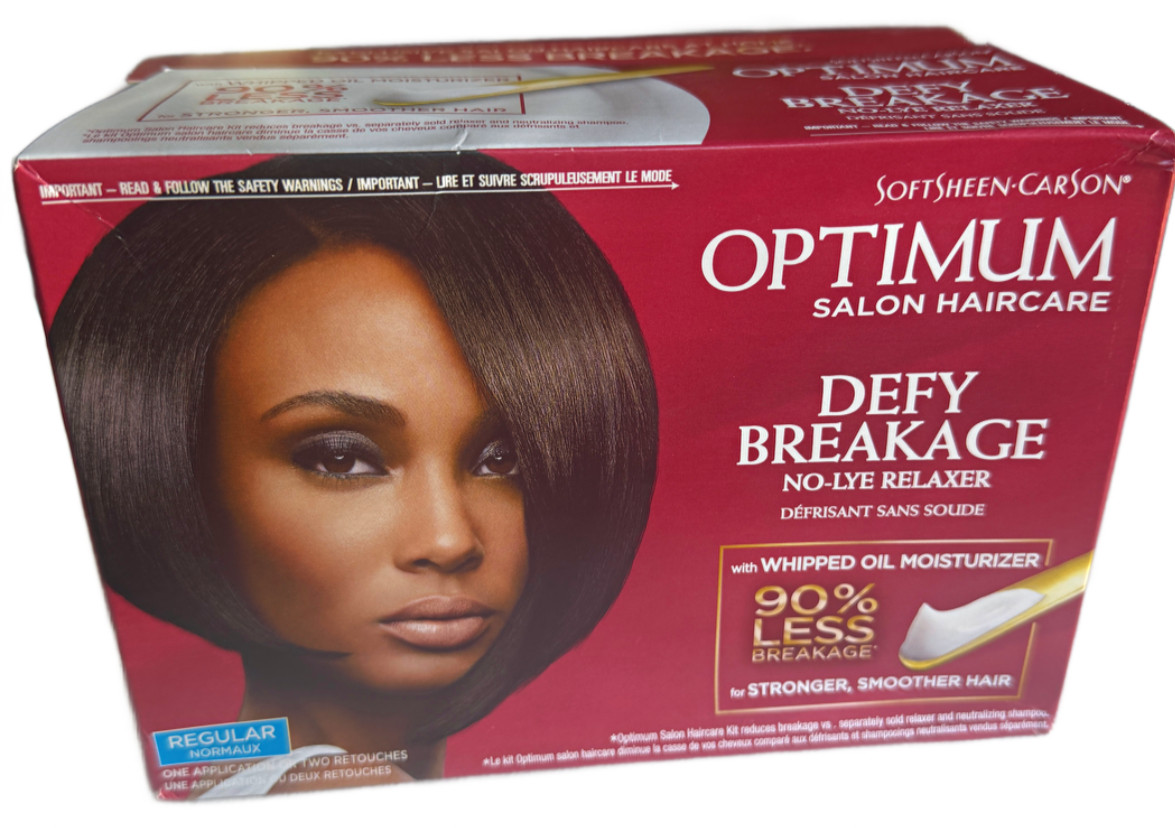 (1) SoftSheen Carson Optimum Defy Breakage No-Lye Relaxer Regular New Hair Kit