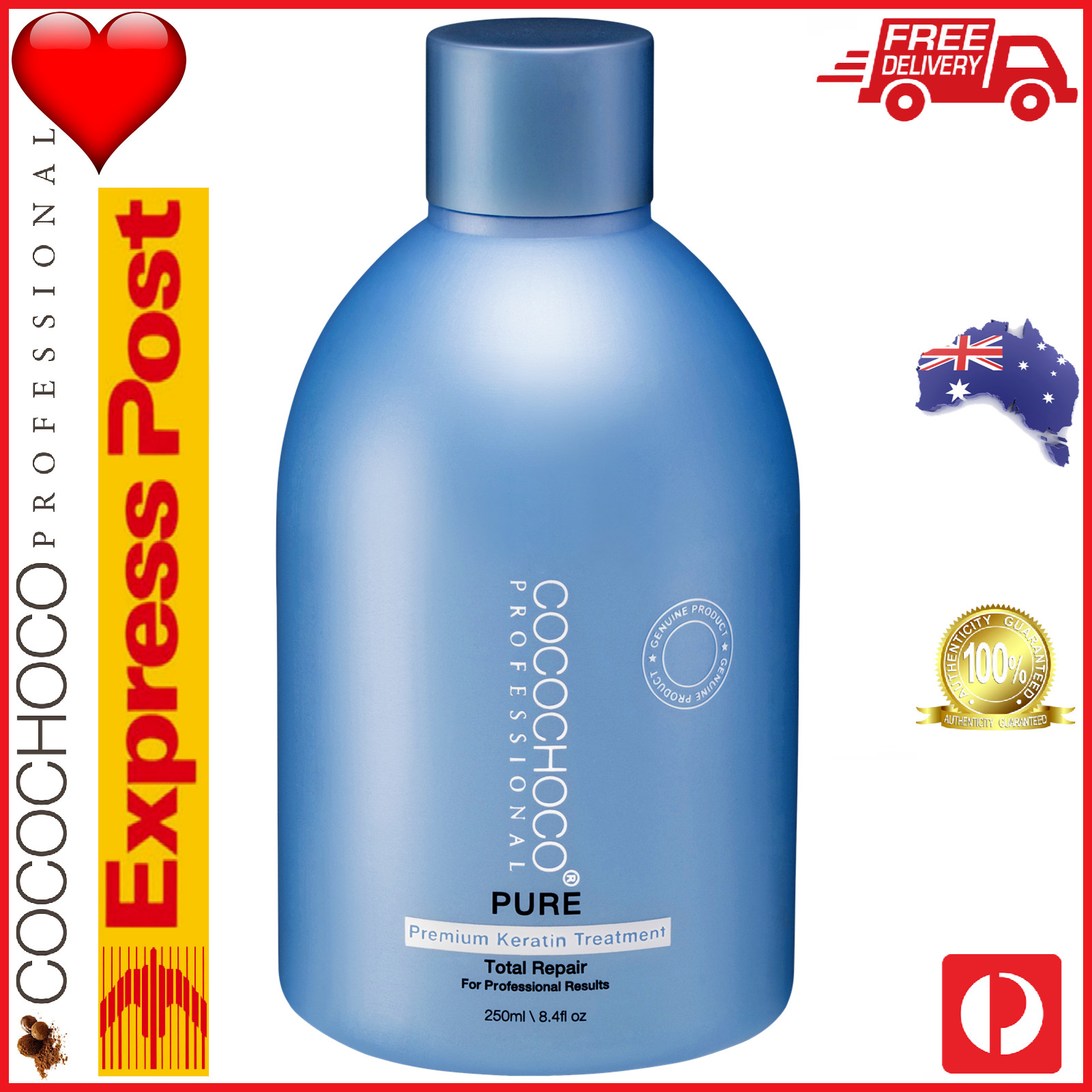 ❤❤ COCOCHOCO Pro PURE Keratin Treatment 250ml Soft Salon Hair FREE FAST EXPRESS