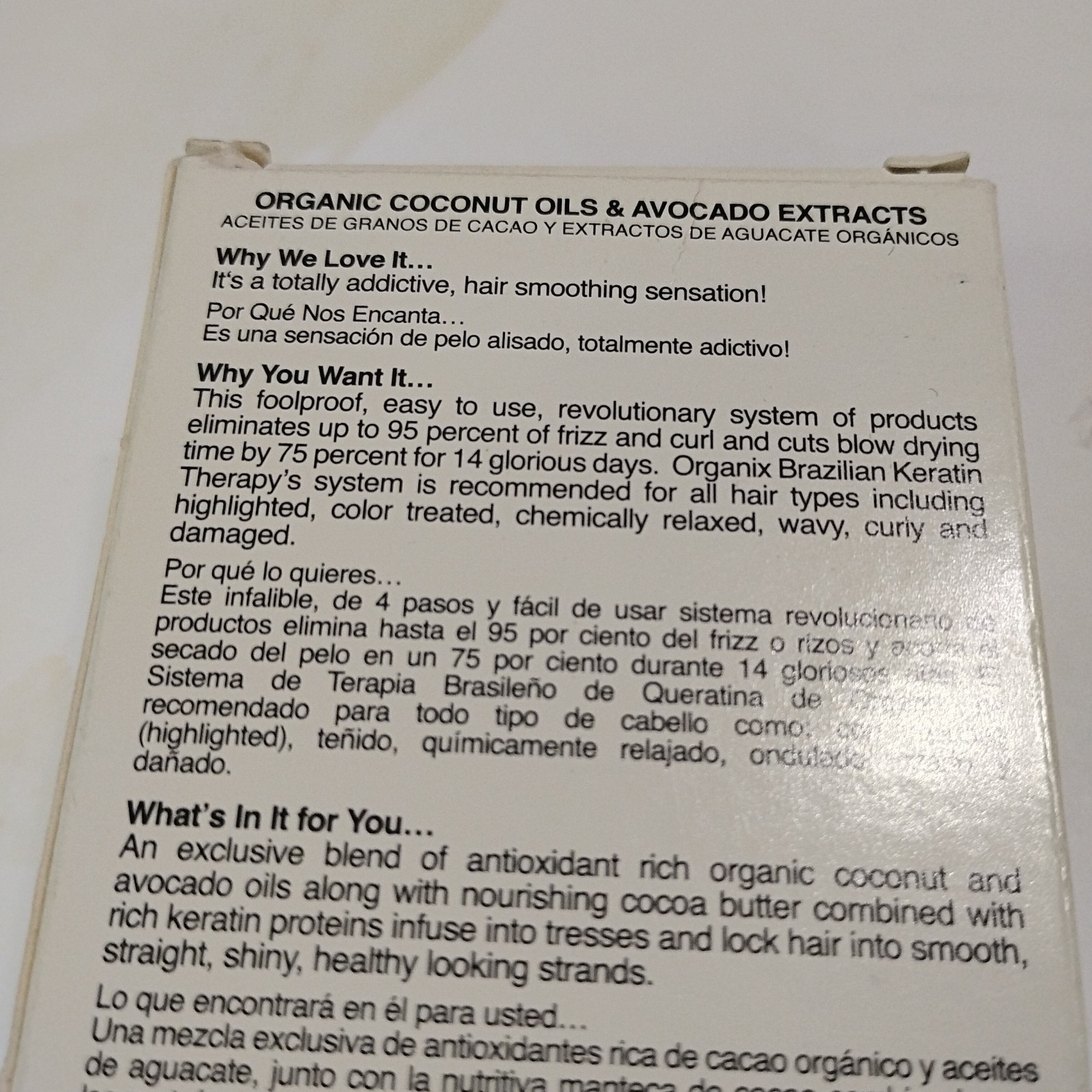 2-Organix Brazilian Keratin Therapy 3.3 oz. ea. Hair Treatment