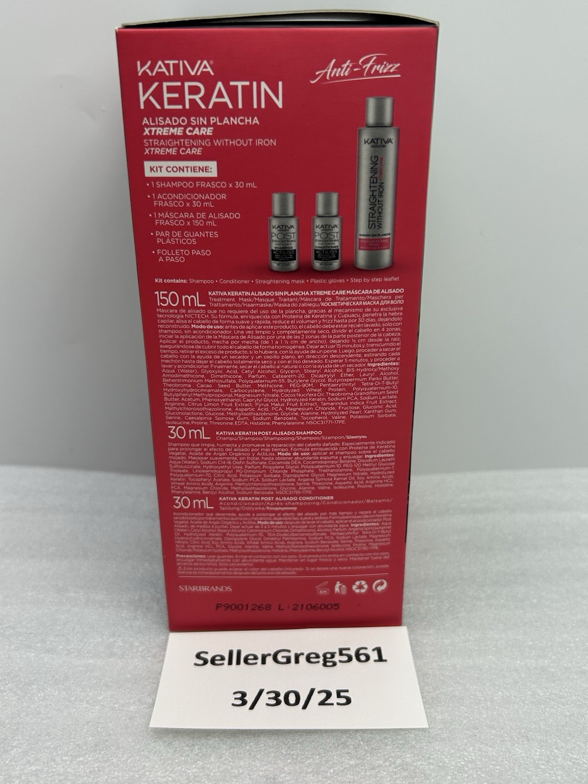 Kativa Keratin Anti-Frizz / Straightening Without Iron