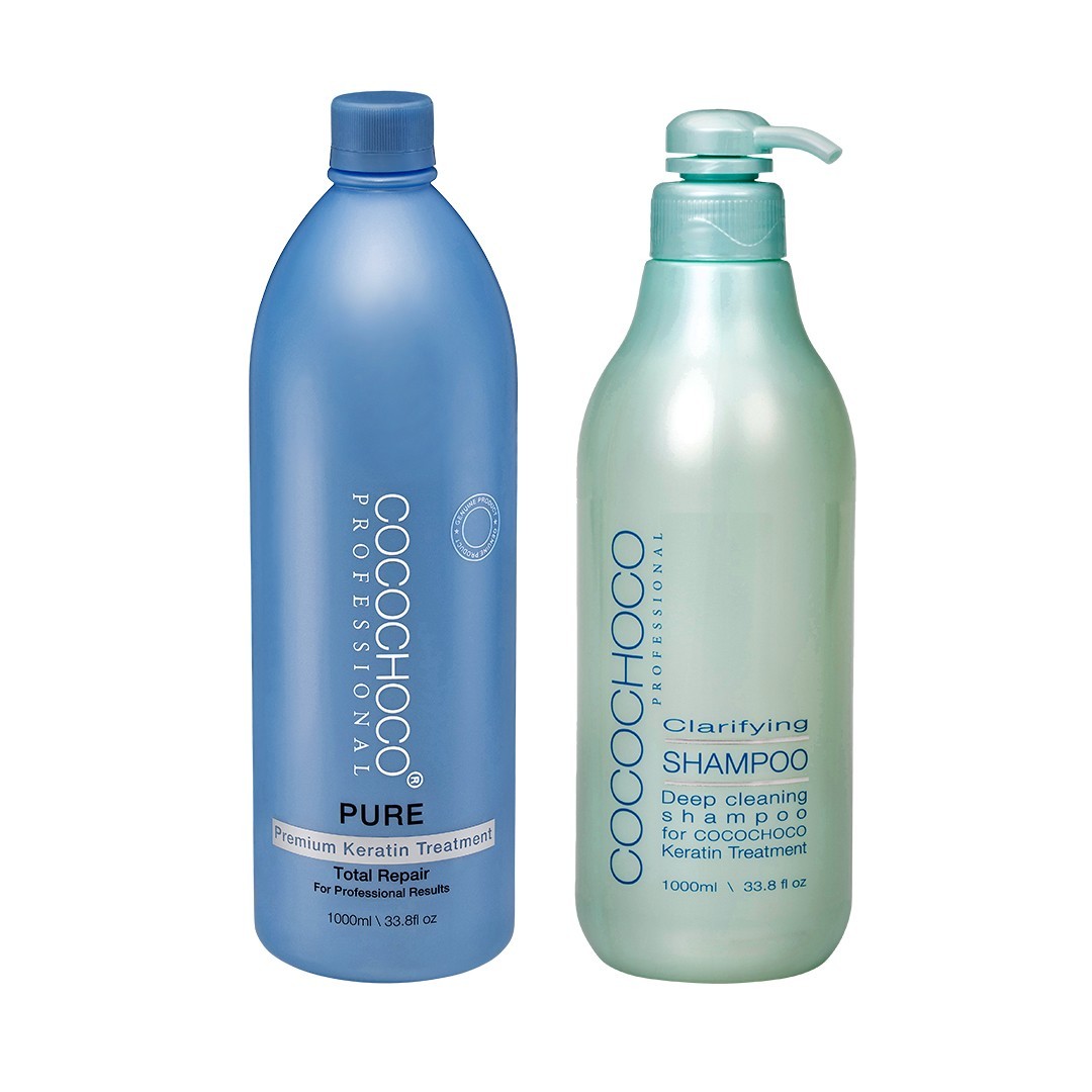 ❤❤ COCOCHOCO Pro PURE Keratin Hair Treatment 1000ml + CLARIFYING SHAMPOO 1L FAST