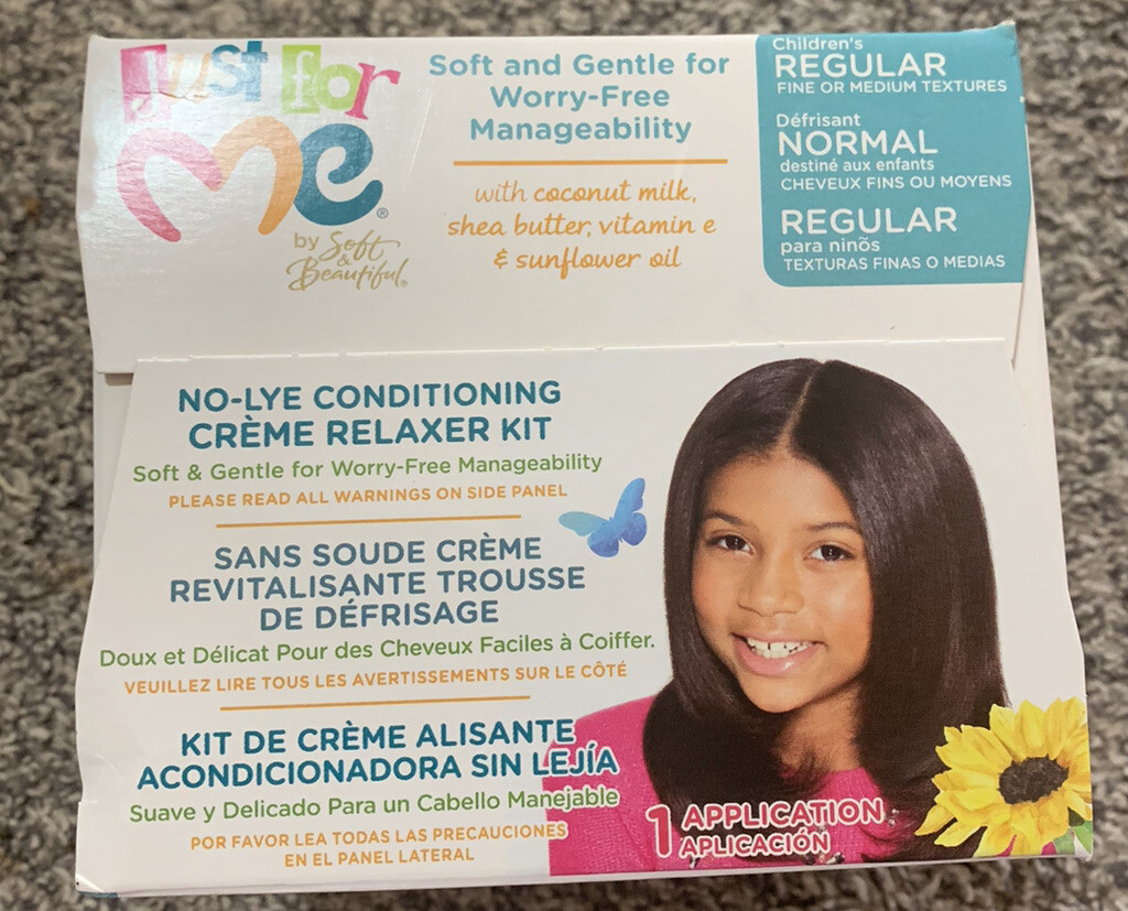 Just For Me No-Lye Conditioning Creme Relaxer Kit For Fine & Medium Texture Hair