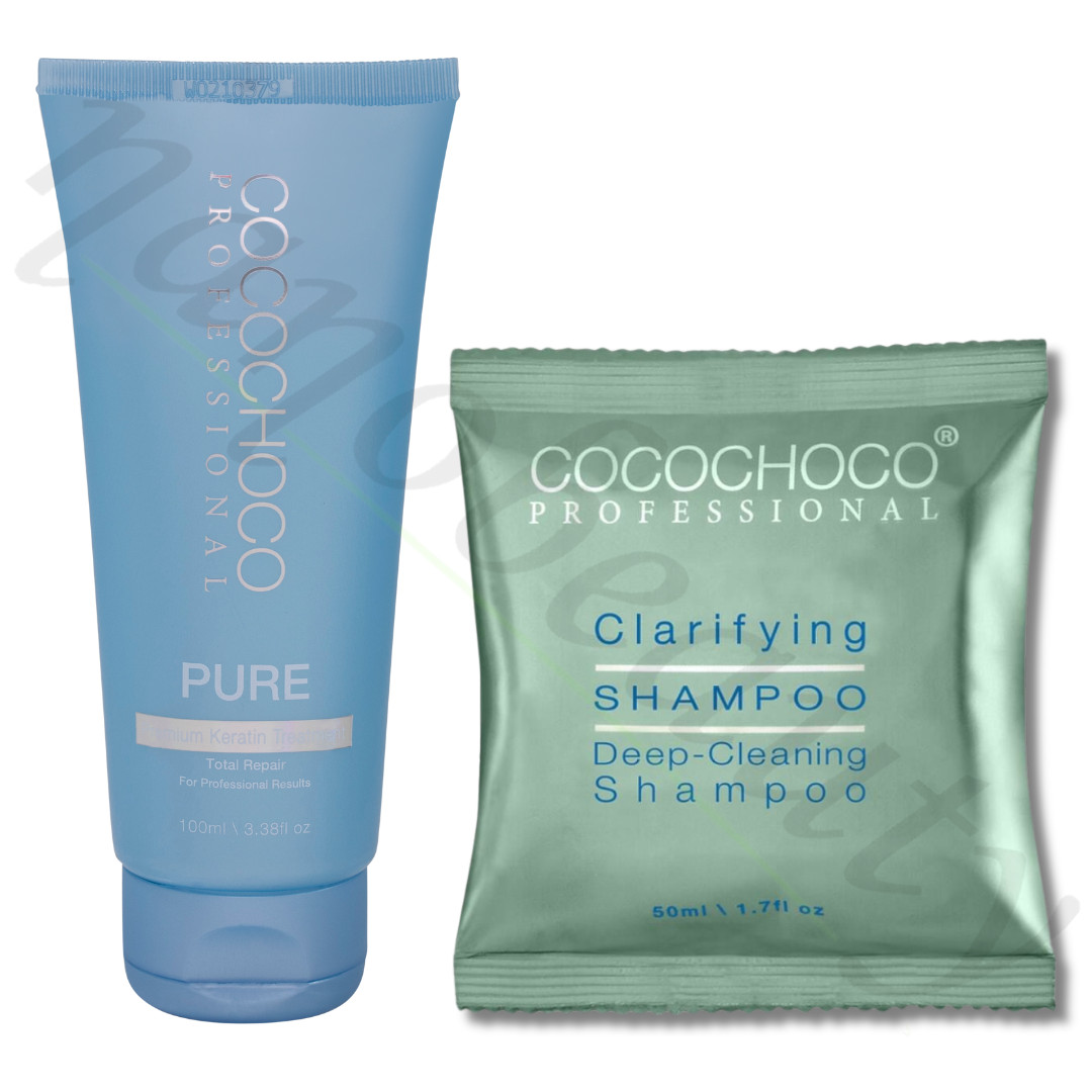 Cocochoco Pure Brazilian Keratin Hair Treatment Straightening Kit 100ml +Shampoo