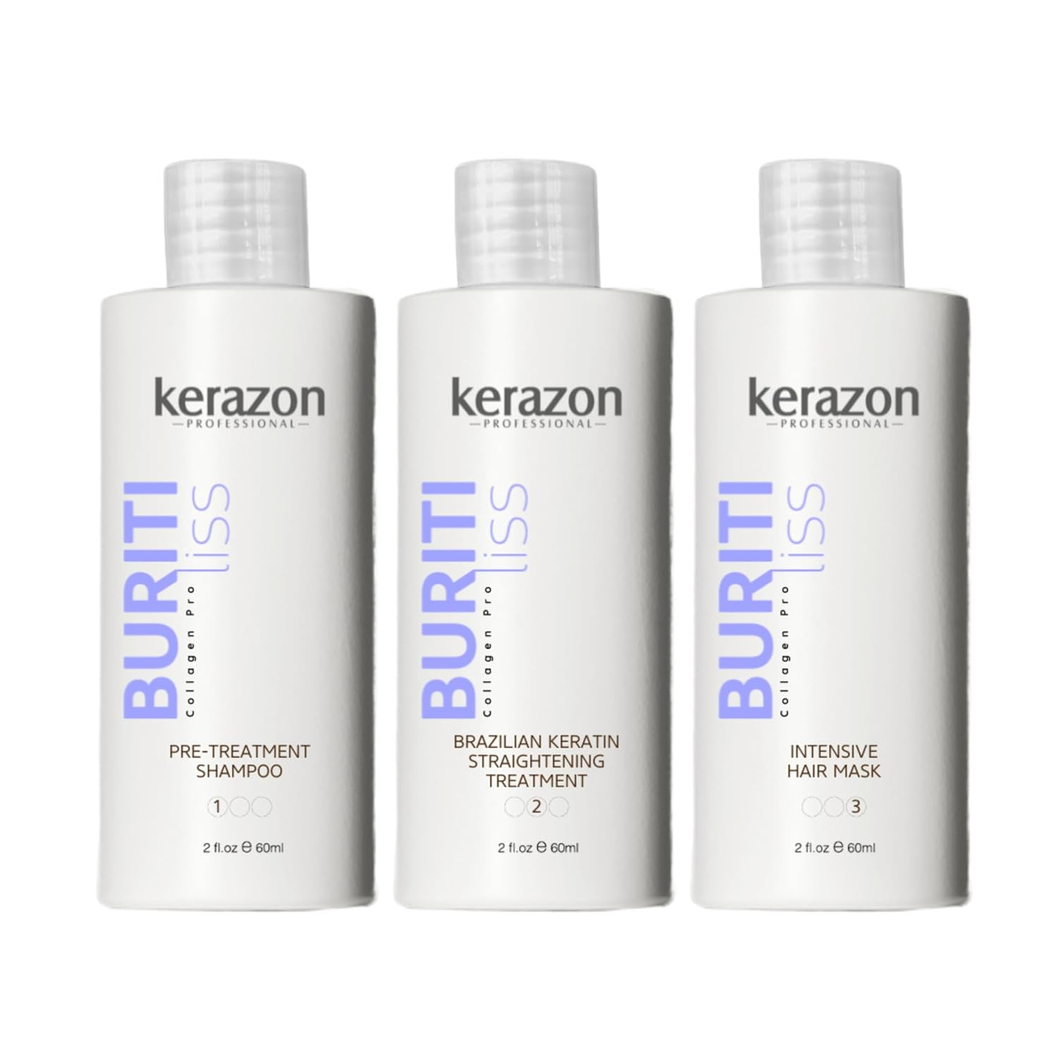 Brazilian Keratin Straightening Treatment KIT 2Fl.Oz Buriti Liss Collagen Pro fo