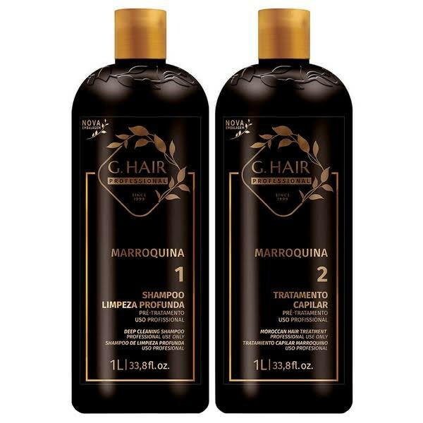 G-Hair Moroccan Progressive Brush Kit In 2 Steps Keratin Treatment 2×33.8 Oz