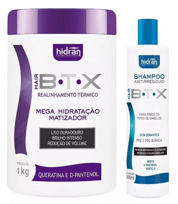 Kit Hidran Shampoo And BTX Mask – Keratin and D-Panthenol – Formaldehyde-Free