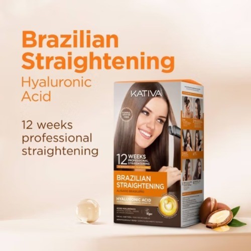 KATIVA Brazilian Straightening Natural Hair Treatment Kit – 3ct