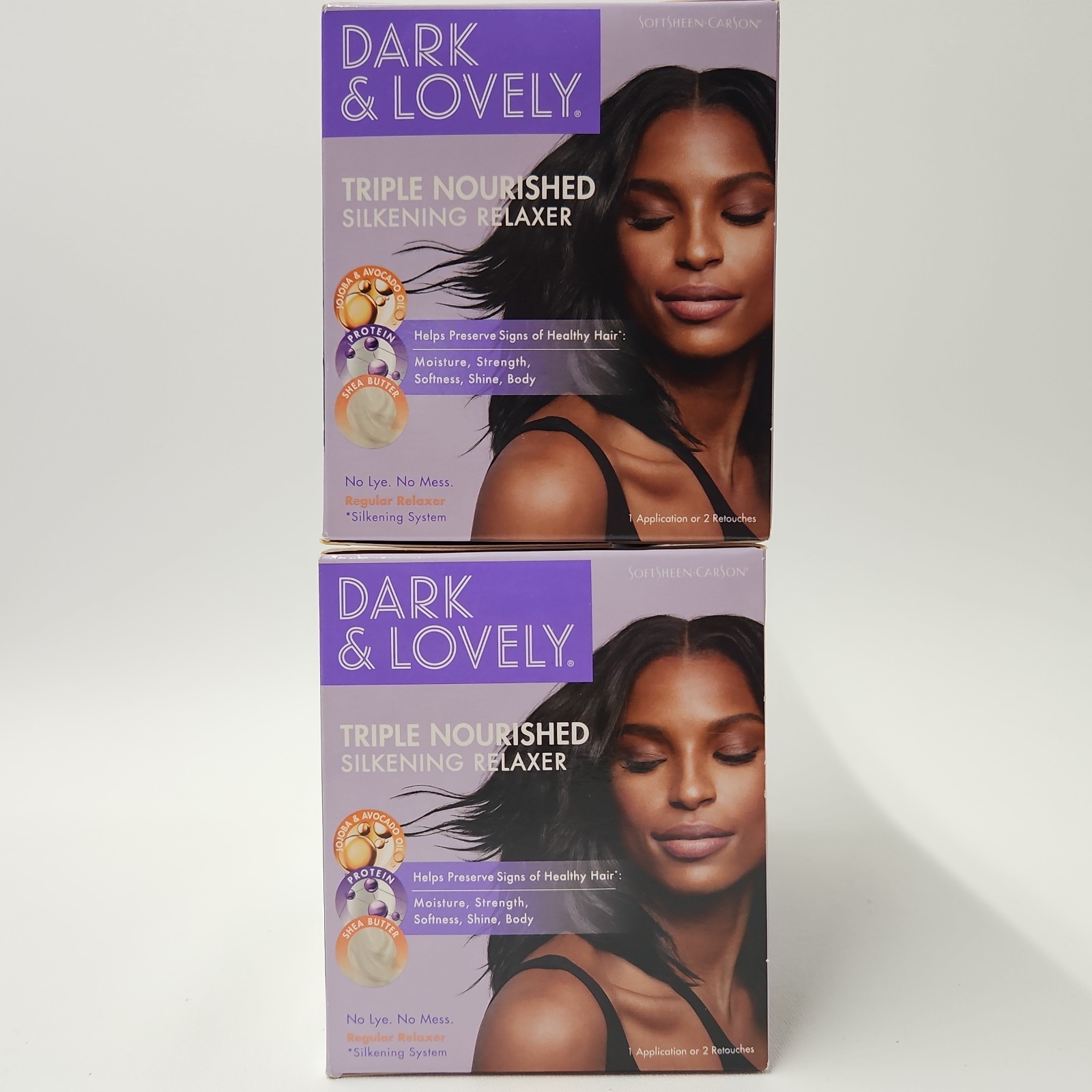 2x Dark & Lovely Triple Nourished Silkening Relaxer Regular No Lye Hair Kits NIB