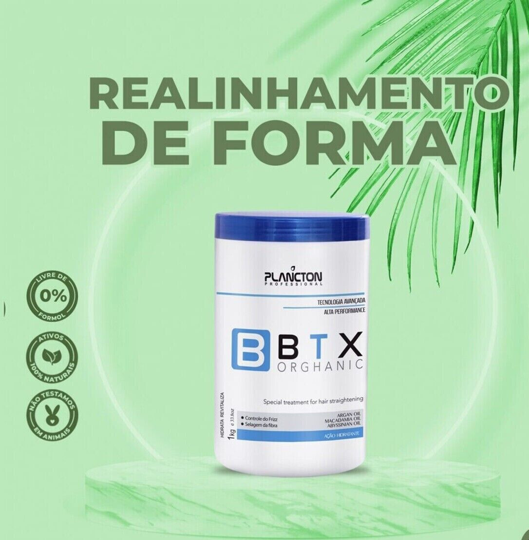 Plancton Btx Mask Orghanic Professional Hair Straightening Treatment 1Kg 34oz