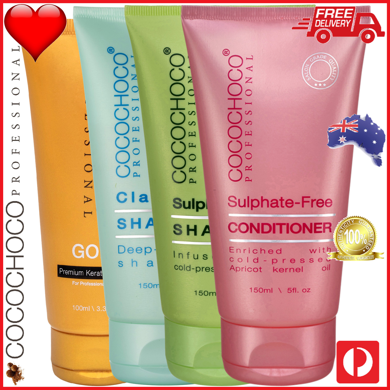 ❤❤ COCOCHOCO GOLD Keratin Treatment 100ml +Shampoo+Conditioner 150ml Beauty Hair