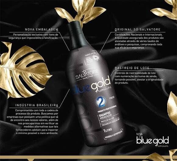 Salvatore Blue Gold Premium – Brazilian Keratin Straightening Treatment Kit 2x1L