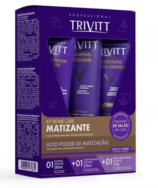 Trivitt Hair Blond Toning Hydration Shampoo 250ml, Cond 200mL, Cream 200g – 3×1