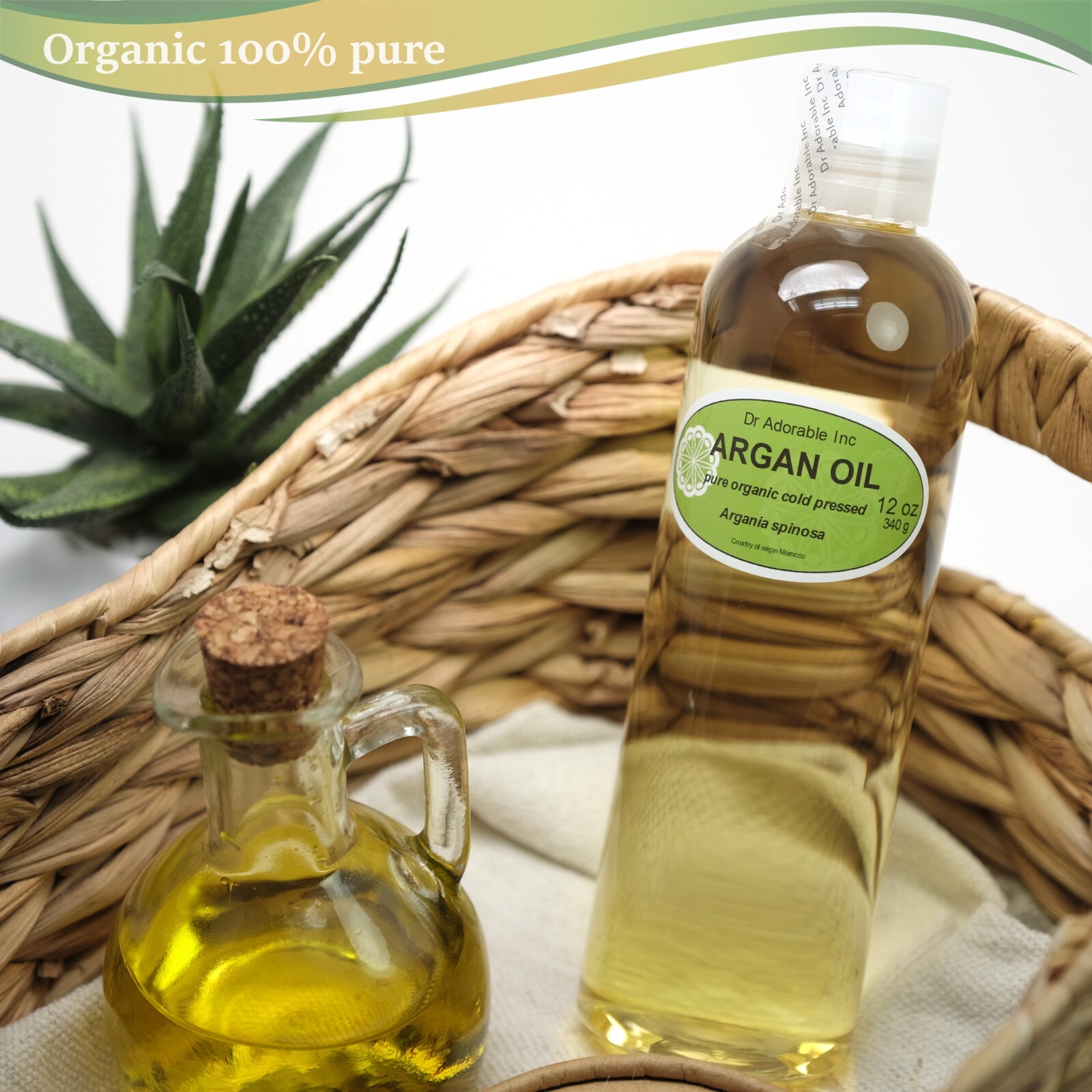 Pure Organic Argan Oil for Skin Hair Face & Nails Comes with a Sprayer or a Cap
