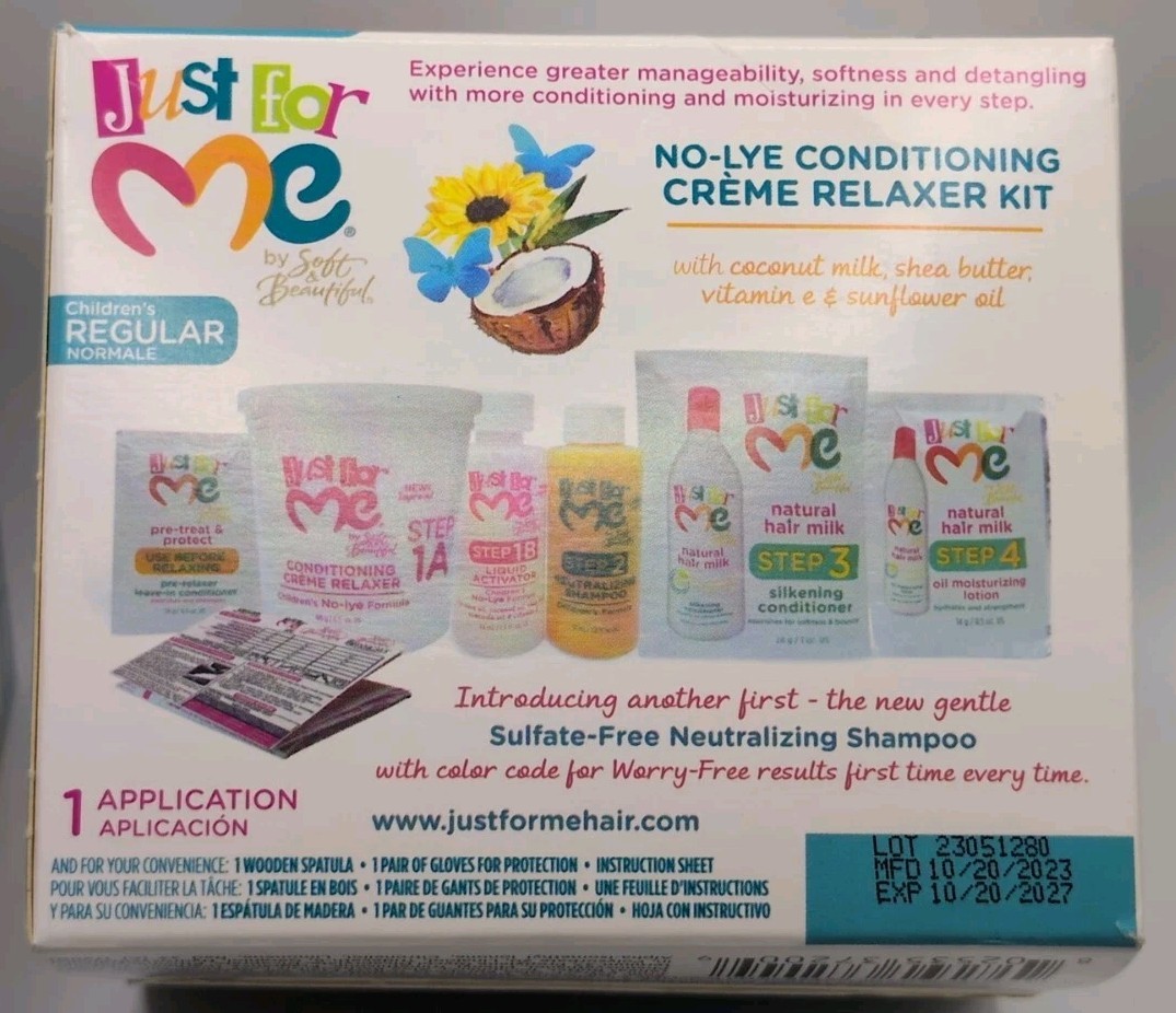Lot of 2 Kits Just For Me No-Lye Conditioning Creme Relaxer Kits, 2-Applications