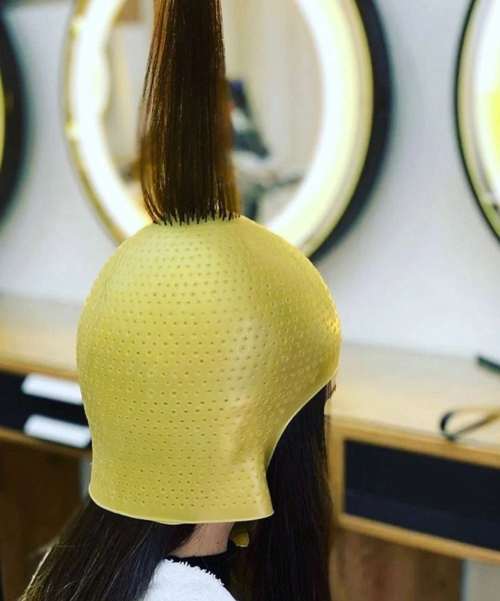 Robson Peluquero Silicone Highlight Cap 2000 Holes Golden Strong