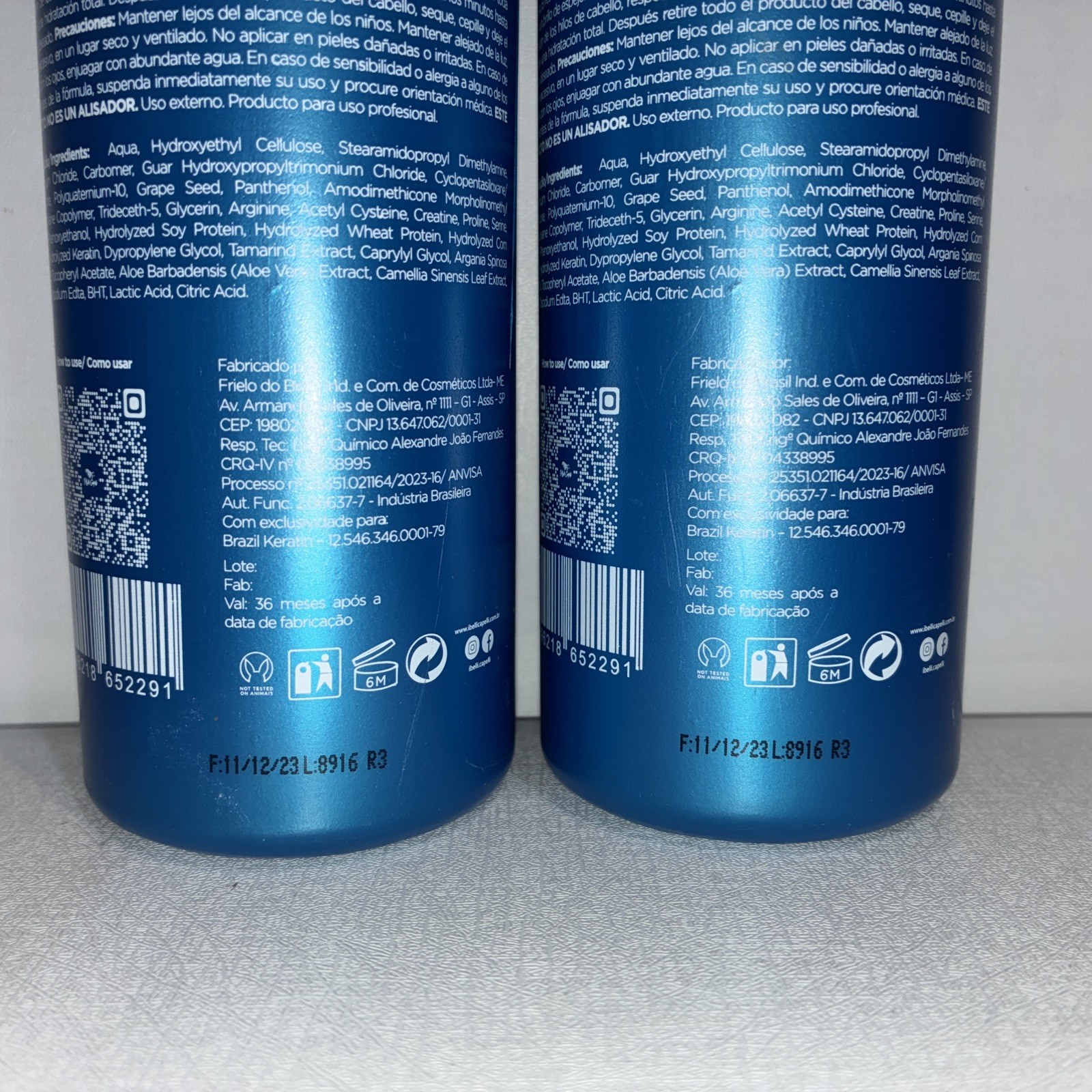 Lot Of 2-Torrano Gel Keratin Hair Treatment, Straightening 16.9fl Oz