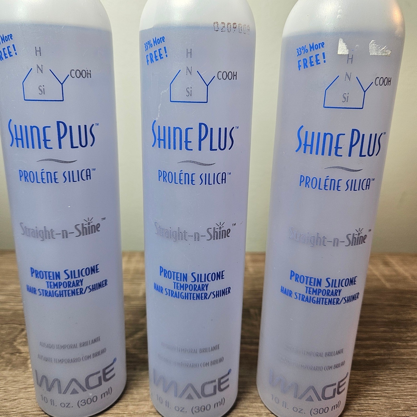 3pk Image Shine Plus Prolene Silica Straight-n-Shine Hair Straightener 10oz