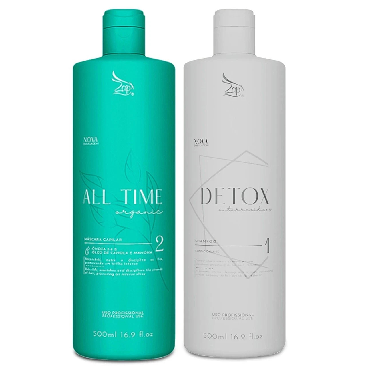 Zap All time Organic Formaldehyde Free Brazilian Keratin Treatment 2x500ml