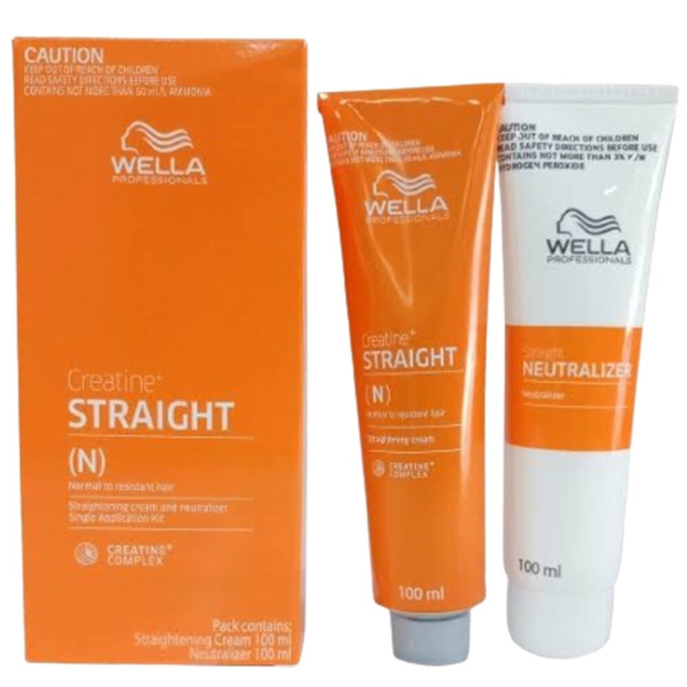 WELLA STRAIGHT(N) Hair Permanent Straightening Cream Intense Creatine Set 3 Box.