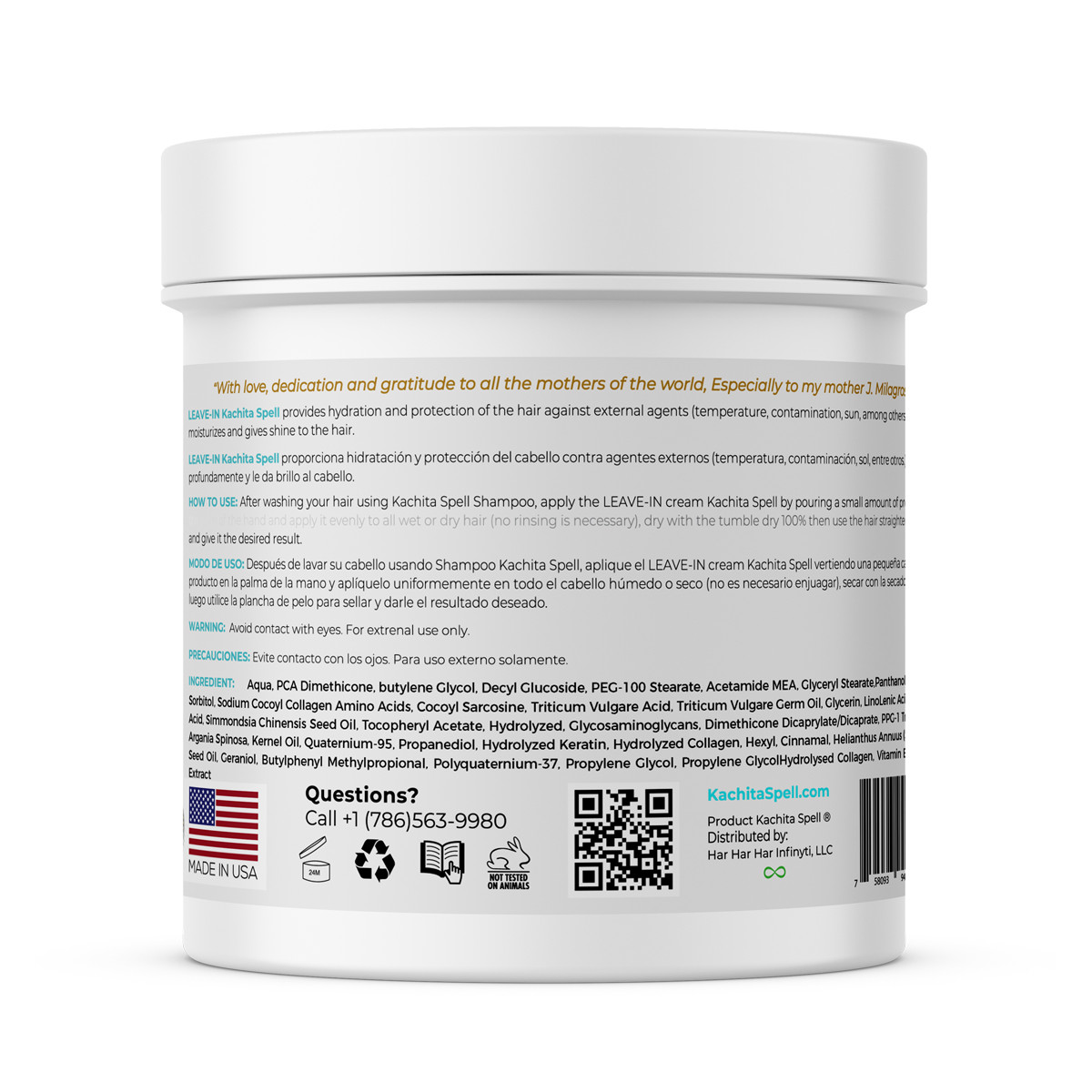 Leave-In Conditioner Cream Kachita Spell – Hydrolyzed Keratin, Collagen Protein