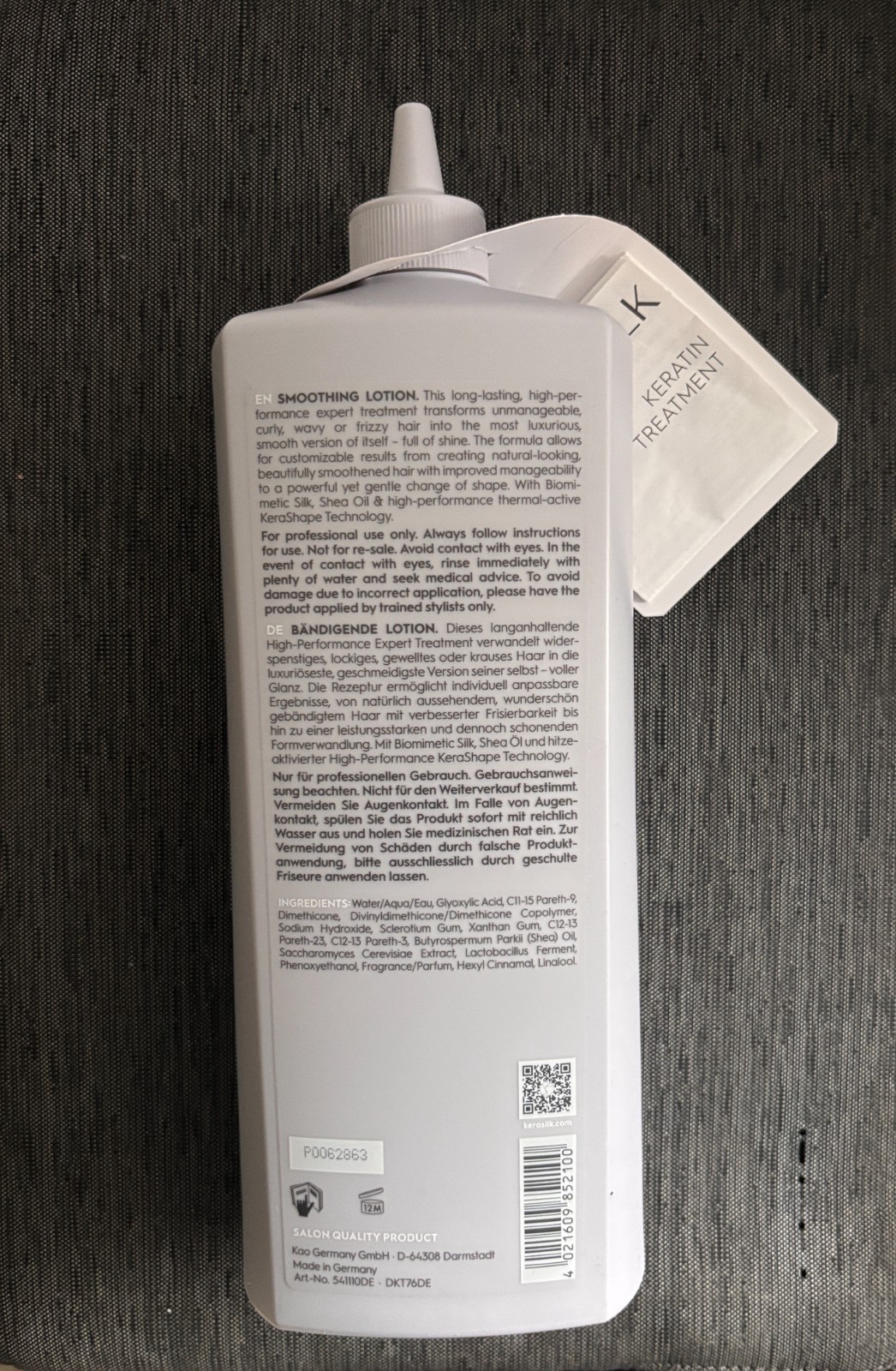 KERASILK Keratin Treatment Smoothing Lotion 25.3 FL. Oz., 750mL NEW