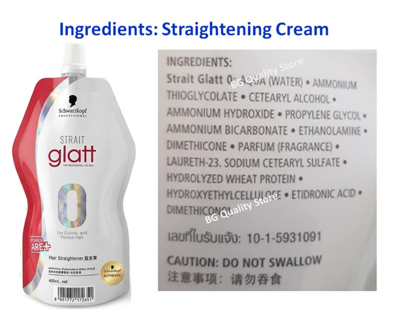 Glatt Professional Hair Straightening Cream 400ml. 0 or 2 Formula Schwarzkopf