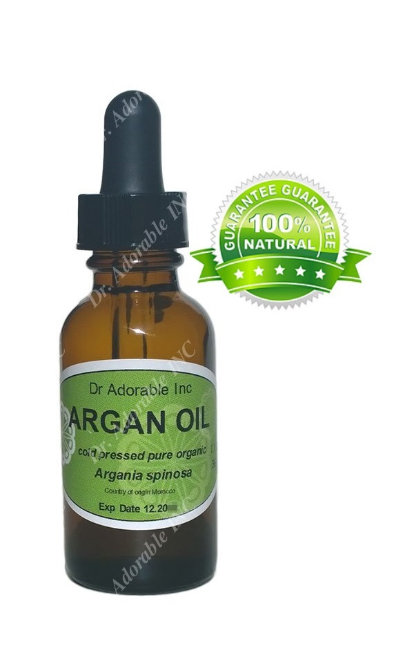 100% Pure Organic Moroccan Argan Gold Oil 1 oz for Face, Hair, Body and Nails