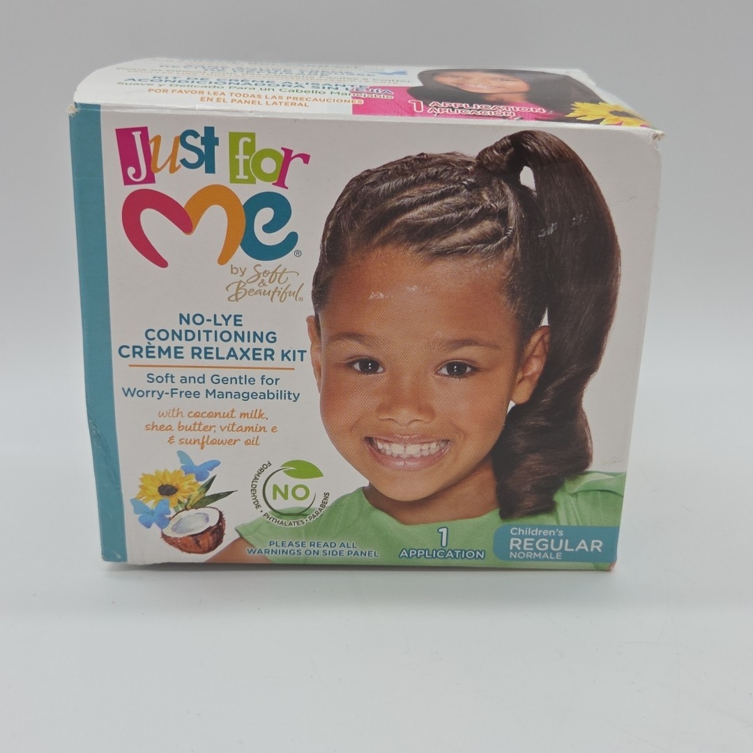 Lot Of 2 Just For Me No Lye Conditioner Creme Relaxer Kit Children’s Regular