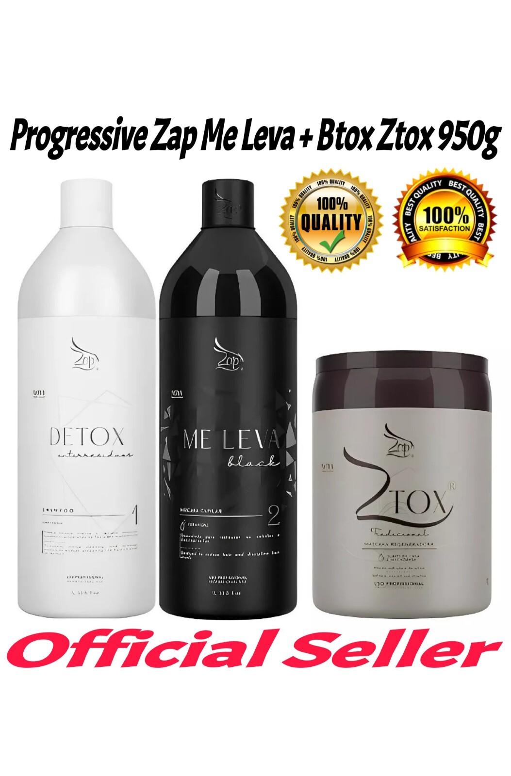 Progressive Kit Zap Me Leva 2x1L + Btox Ztox 950g Professional Treatment
