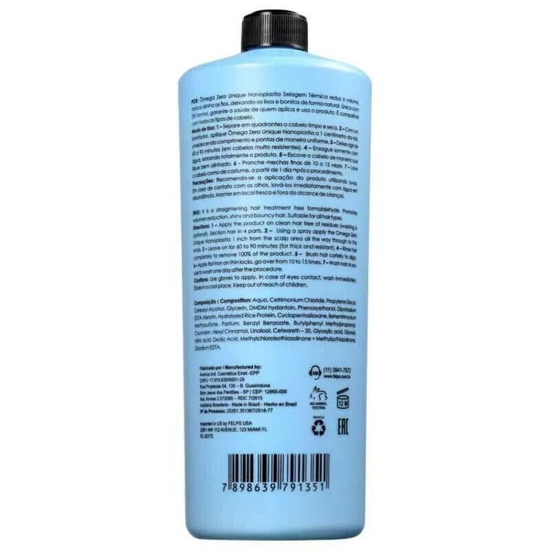 Felps Omega Zero Sensitive Nanoplasty Brazilian Keratin Hair Treatment 1L/34 oz