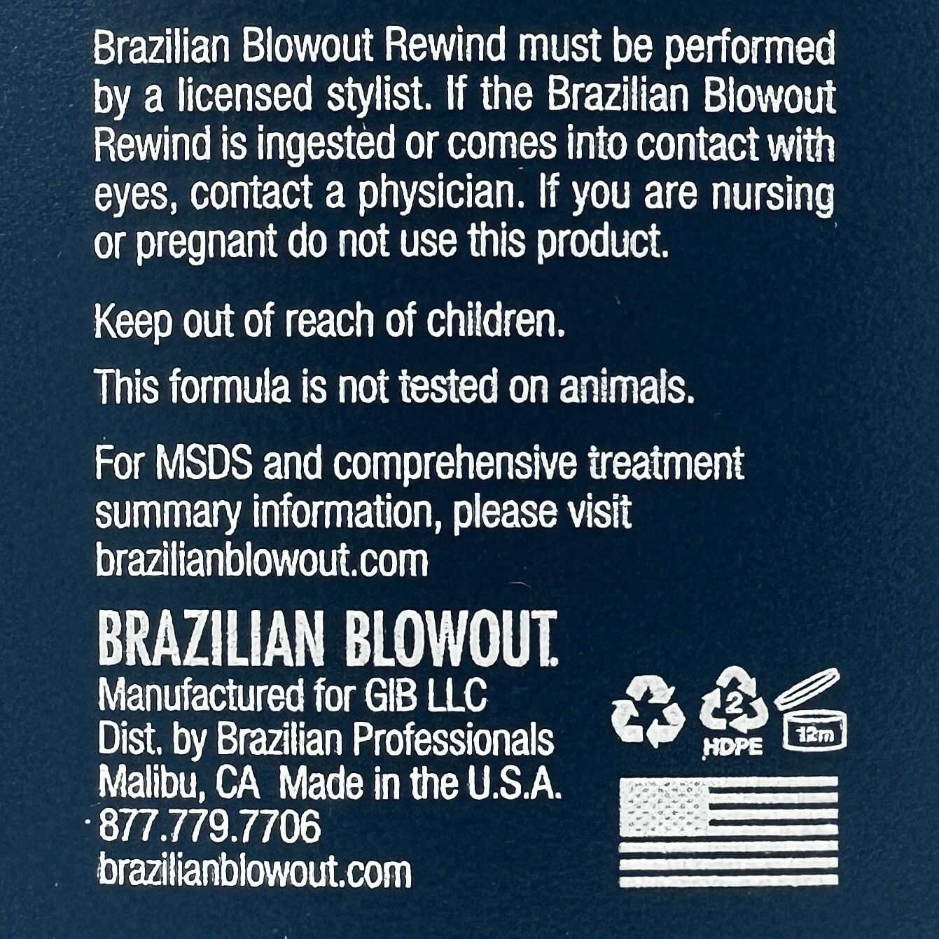 Brazilian Blowout Rewind Anti Aging Reparative Salon Treatment 12 oz