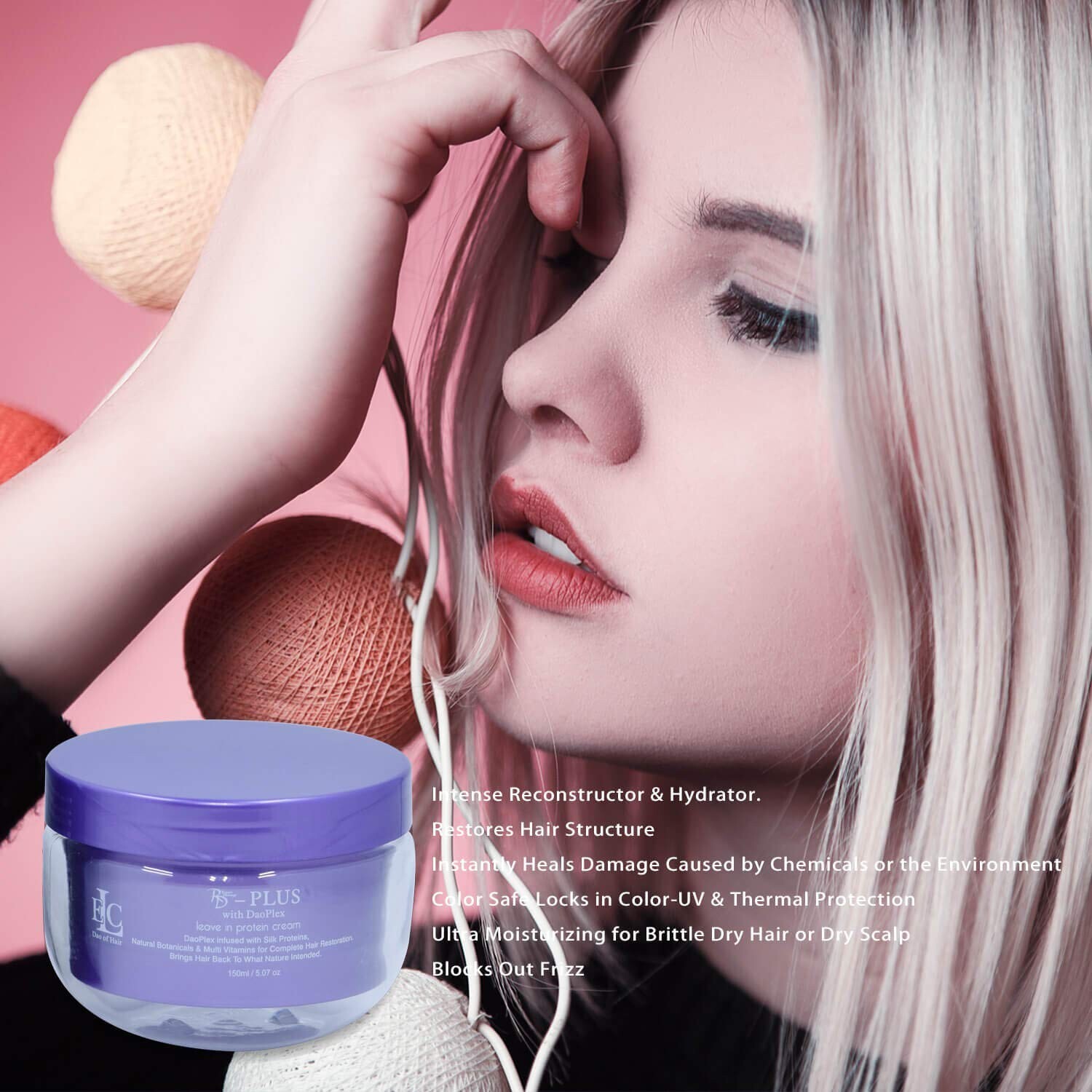 ELC Dao of Hair Leave in Protein Cream, Leave-in Conditioner, Repair Damaged,…