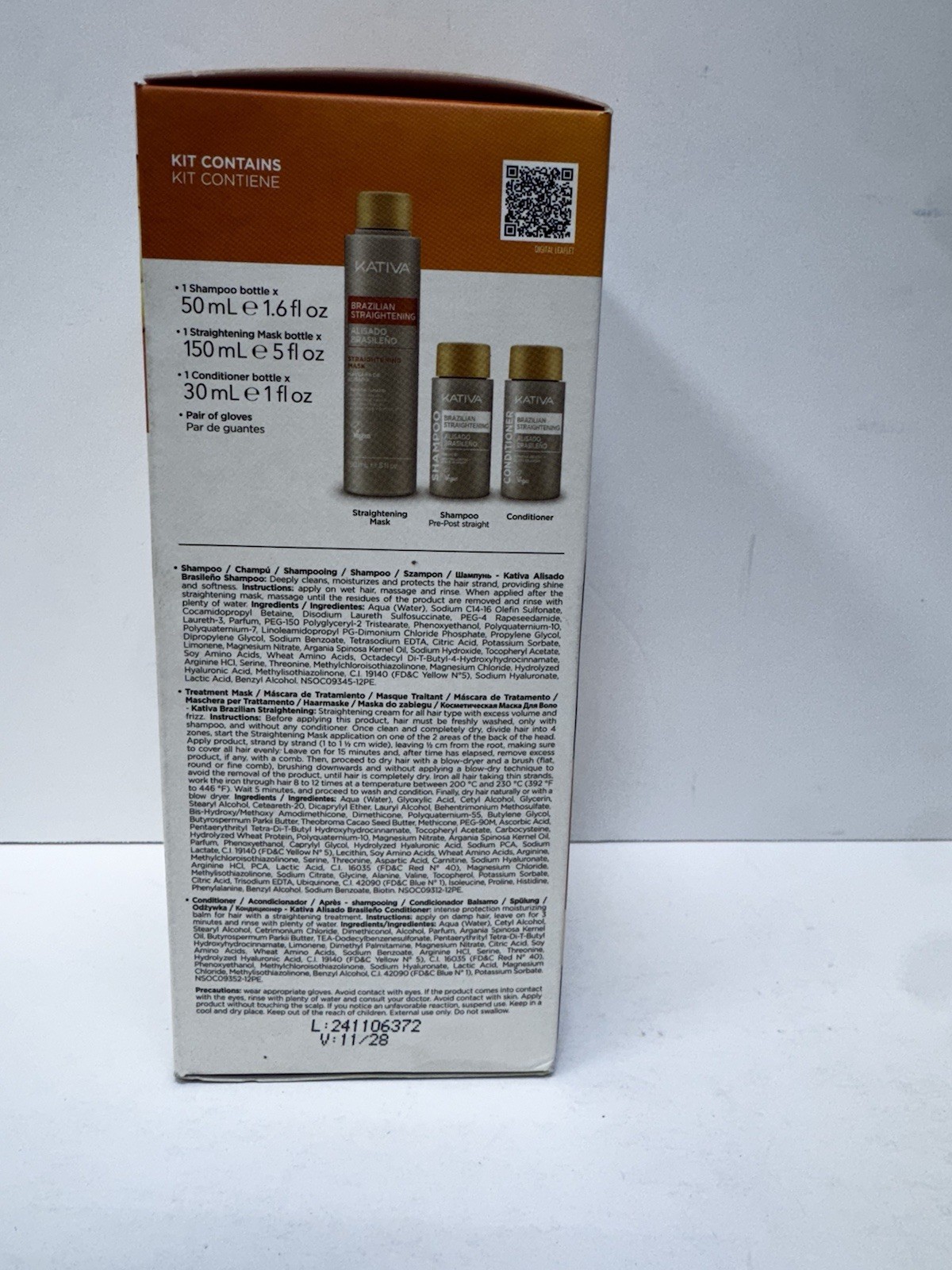 Kativa Brazilian Straightening Natural Kit – 1 Professional Hair Straightening S