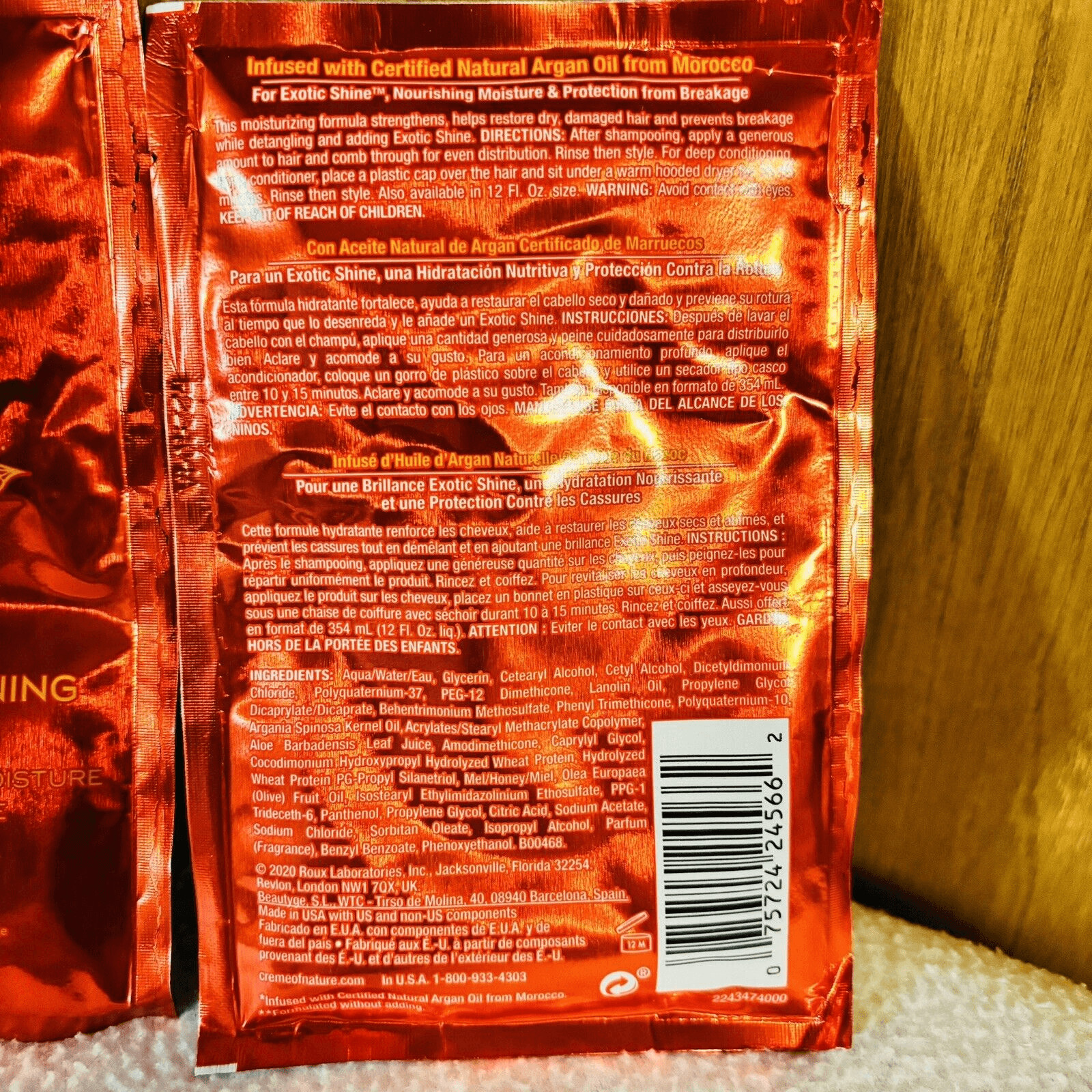 CREME of NATURE. ARGAN OIL Intensive CONDITIONING TREATMENT, 1.75 oz LOT OF 2
