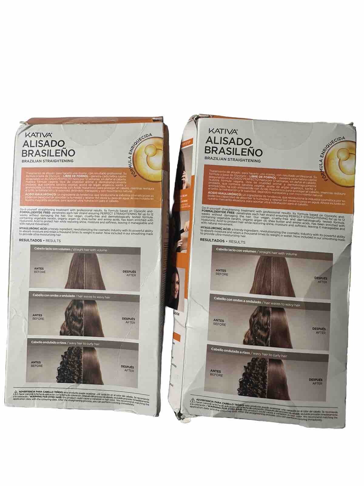 2 Pack – Kativa Brazilian Straightening Kit, 12 Weeks of Home Use Professional