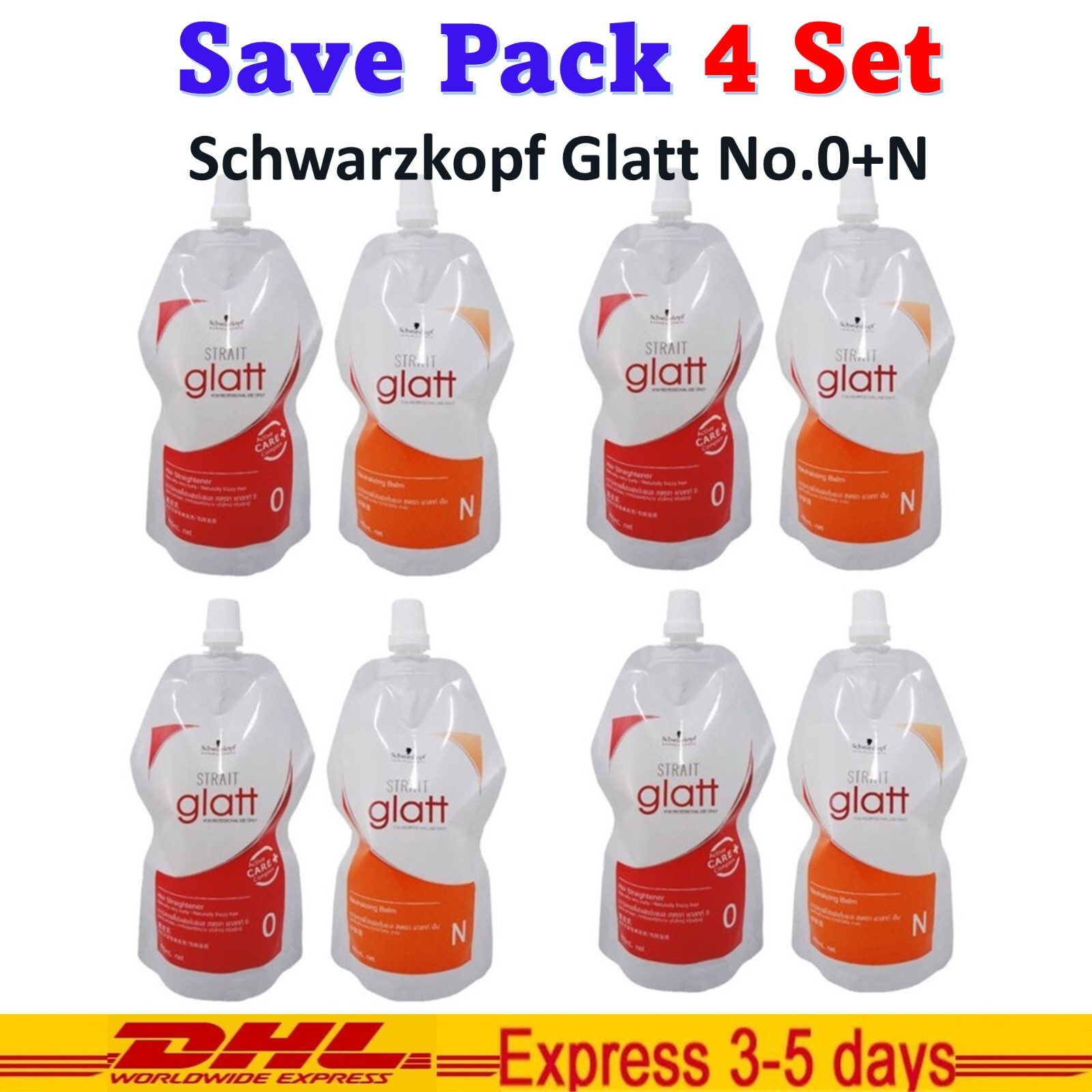 4 Set No.0 Schwarzkopf Glatt Hair Rebonding Straightening Straightener Styling
