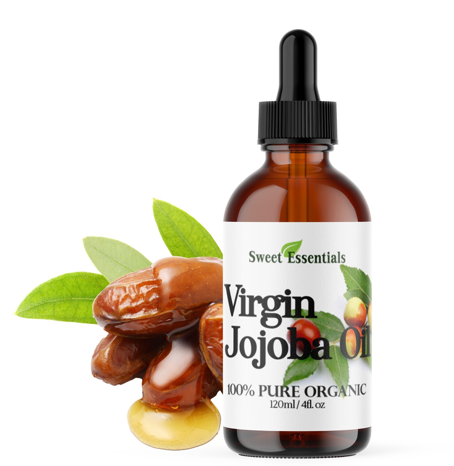 Organic Virgin Jojoba Oil, 4oz Glass Bottle, Imported From Argentina, 100% Pure