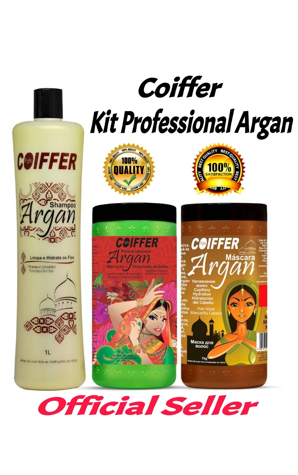 Progressive Argan Coiffer Kit professional line 3x1L/34 Oz Progressive 3 Steps