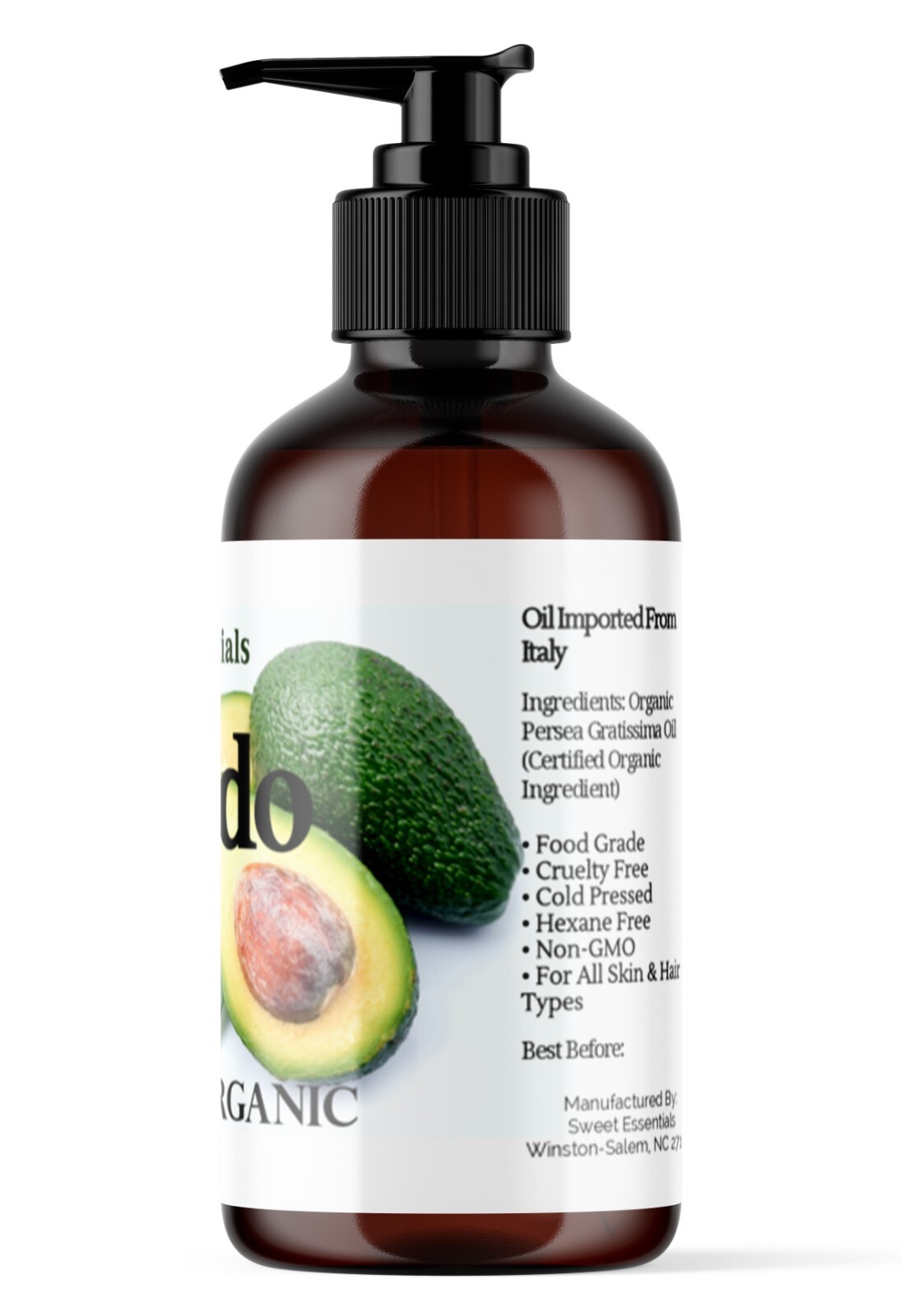 Organic Avocado Oil | 8oz | Imported From Italy | Cold Pressed | 100% Pure
