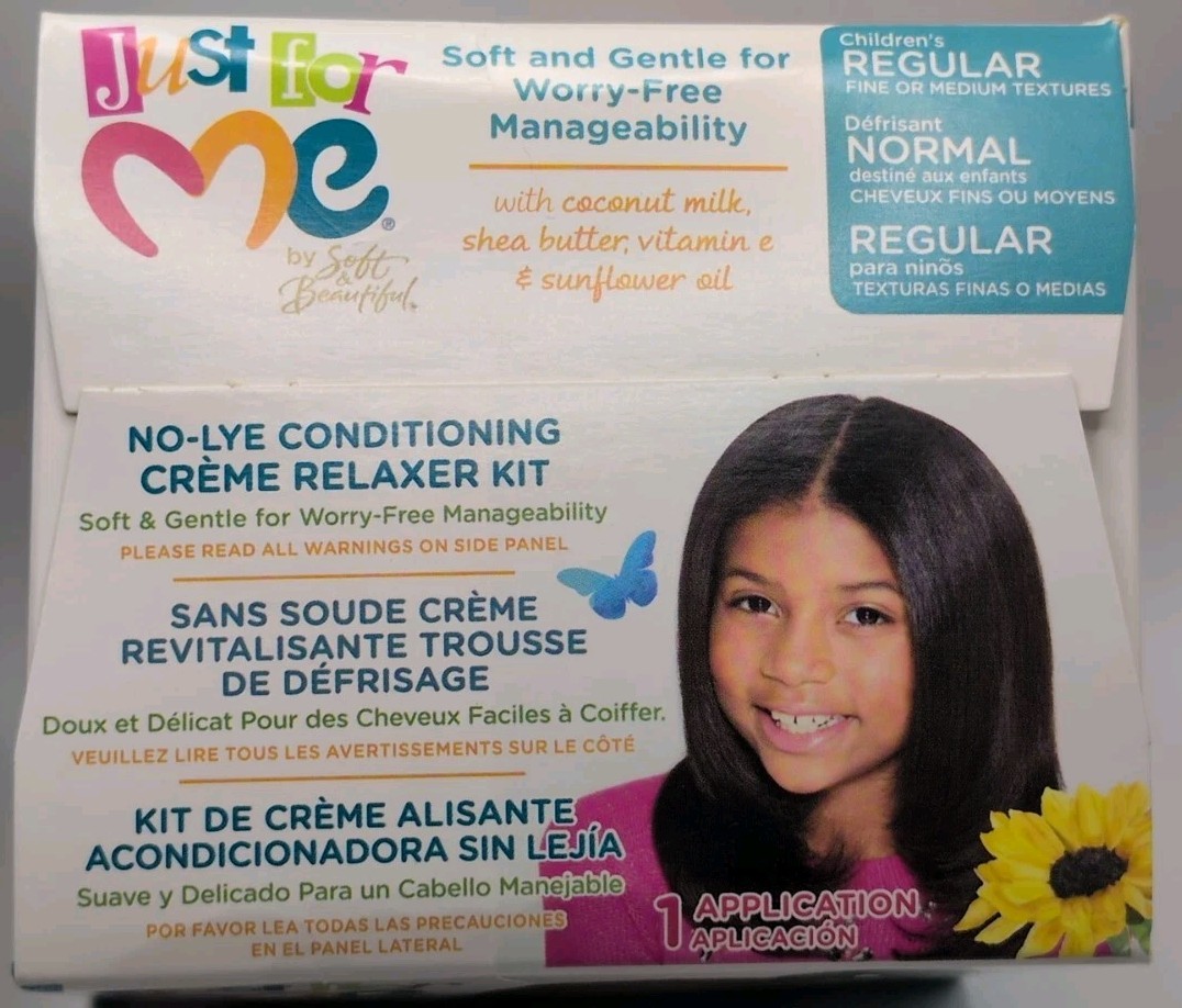 Lot of 2 Kits Just For Me No-Lye Conditioning Creme Relaxer Kits, 2-Applications