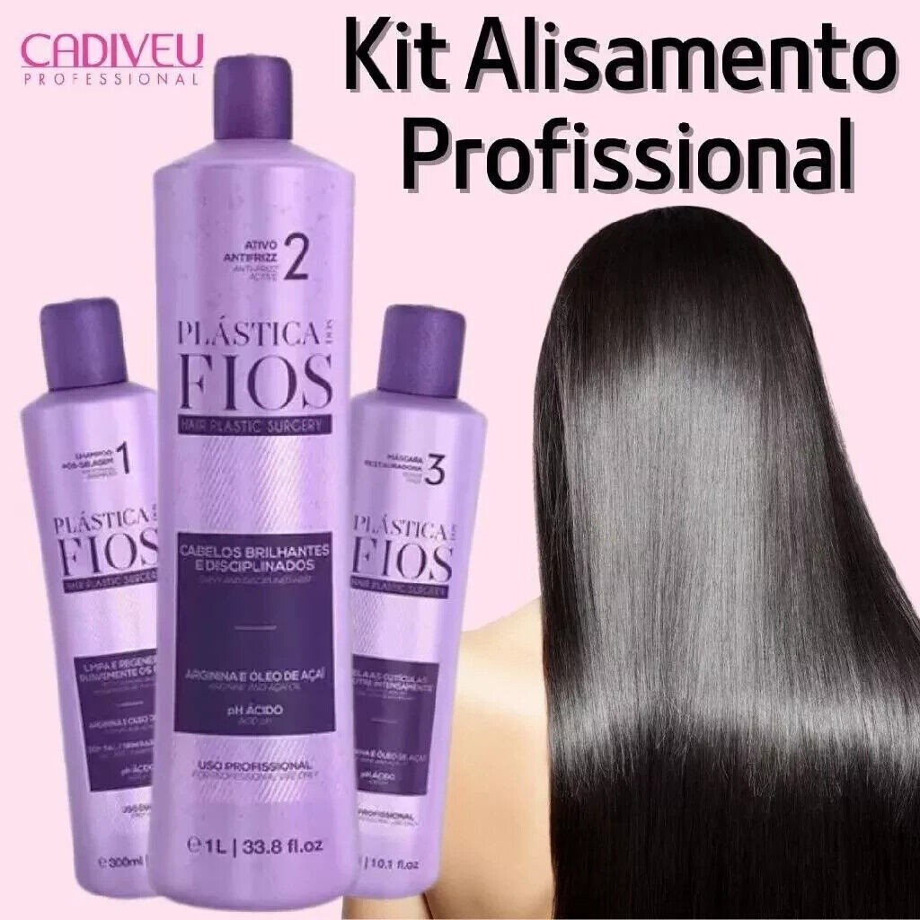 Cadiveu Plastica dos Fios Straightener Brazilian Keratin Hair Treatment 3 Steps