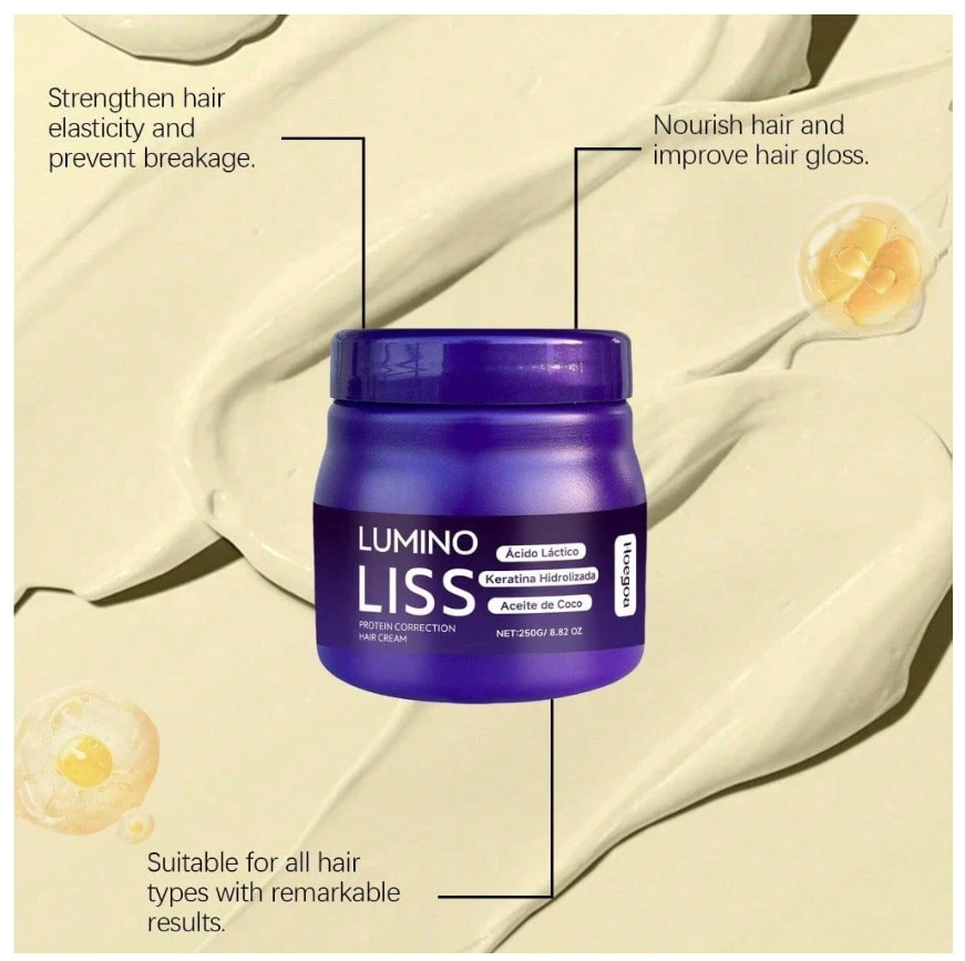 LuminoLiss Formol-Free Keratin Straightening Cream – Silky Smooth Hair Treatment