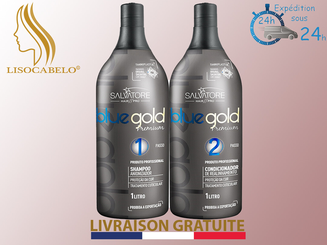 Smoothing Sans Formol Tannin 2x1000ml (Taninoplasty) SALVATORE Blue Gold Premium