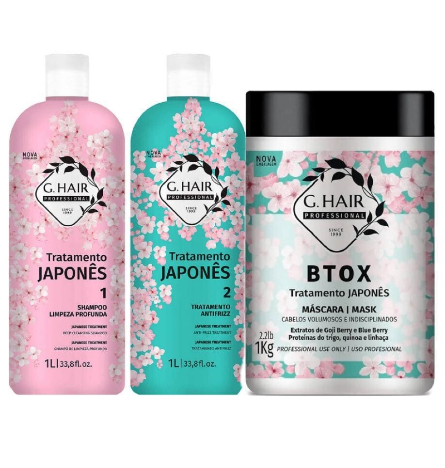 Ghair Japanese Treatment Progressive Brush 2x1L + GHair Btox Japanese Treatmen