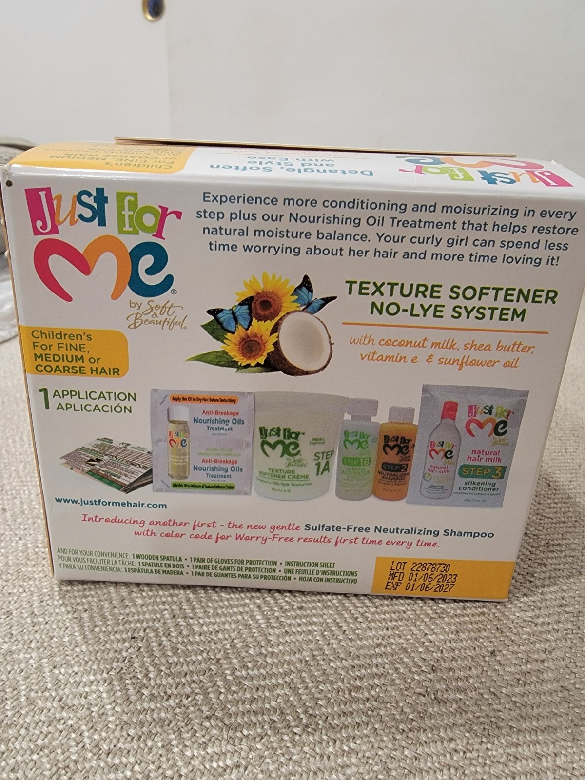 Soft & Beautiful Just For Me Texture Softener No-Lye System ~ 1 Application Kit
