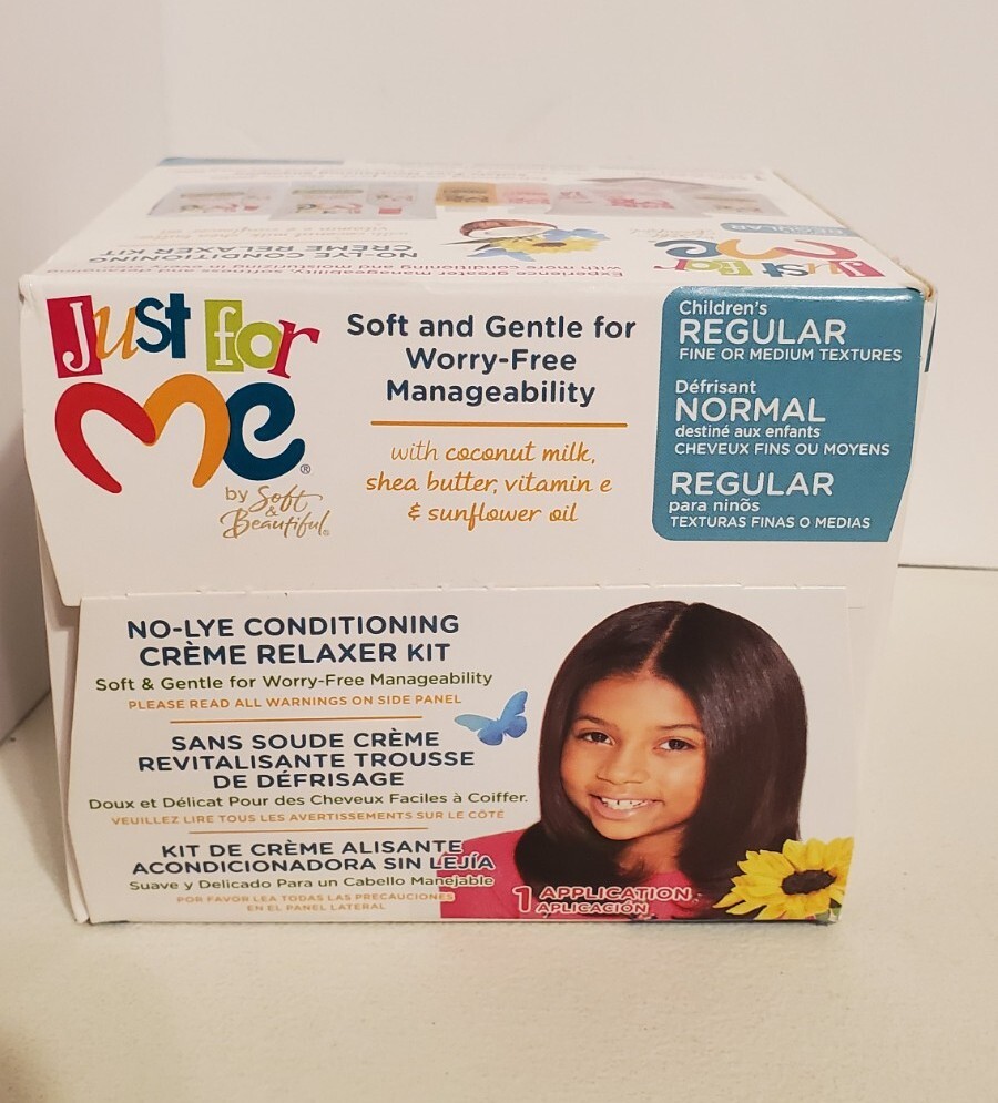 JUST FOR ME NO-LYE CONDITIONING CREME RELAXER KIT, REGULAR CHILDRENS!