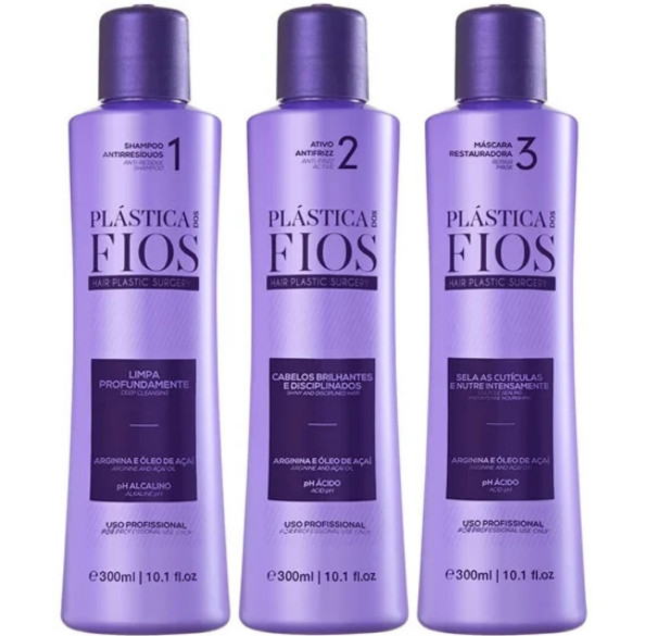 Cadiveu Plastica dos Fios Straightener Brazilian Keratin Hair Treatment 3x 300mL